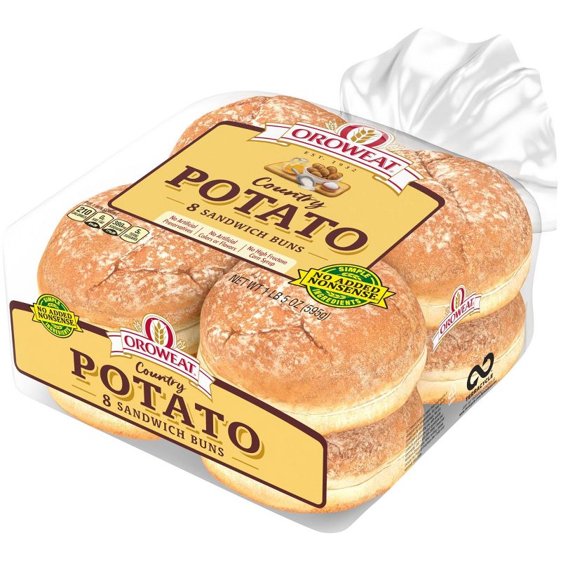 Oroweath Country Potato Hamburger Buns - 21oz/8ct