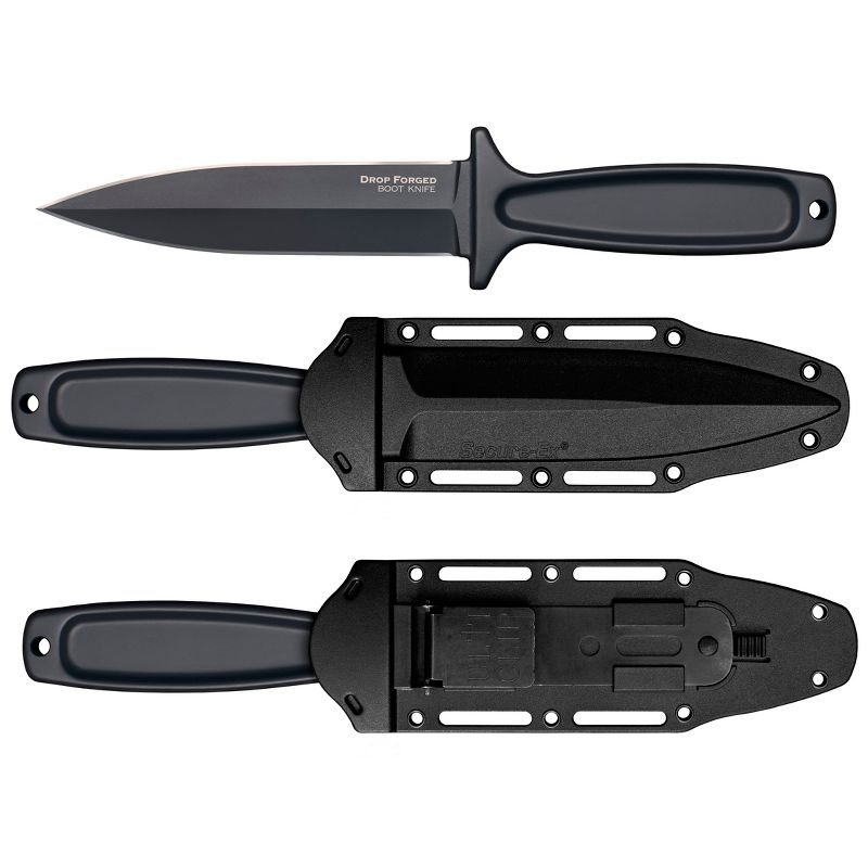 Cold Steel Drop Forged Slim 9 Inch Long Double-Edged Fixed Concealed Self-Defense Boot Blade with Safe Secure Sheath