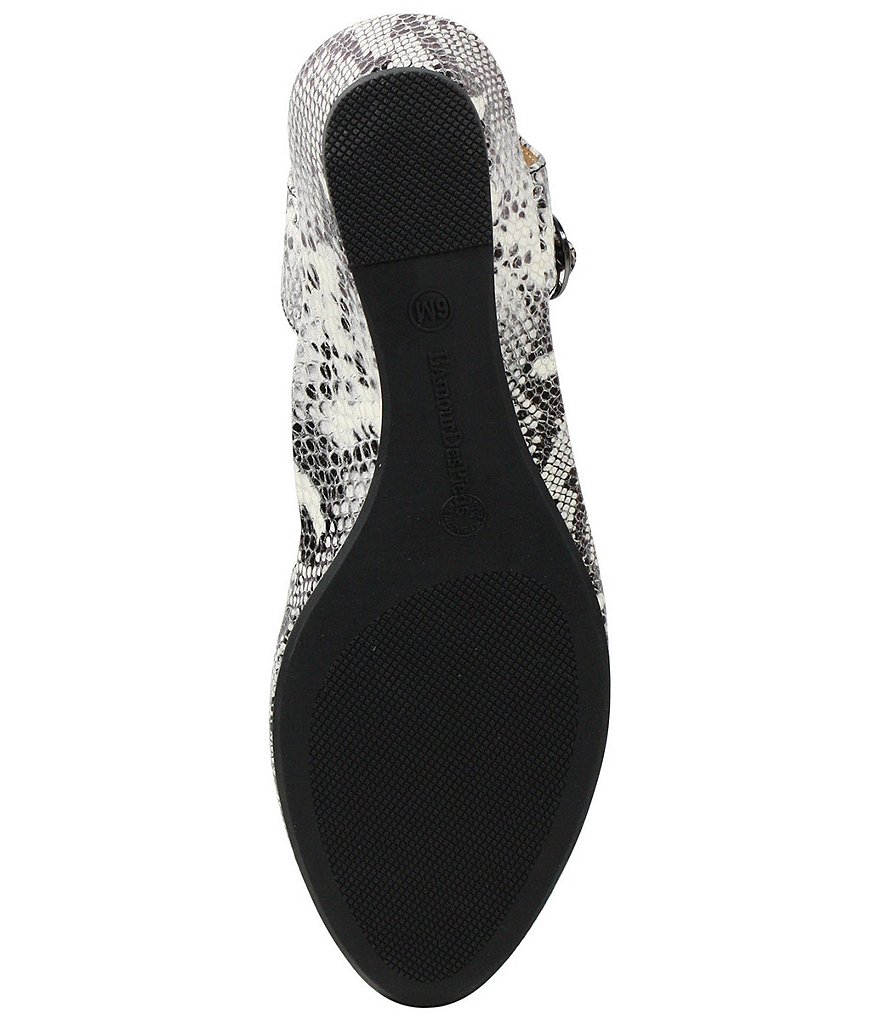 L'Amour Des Pieds Brenn Perforated Snake Print Leather Sandals