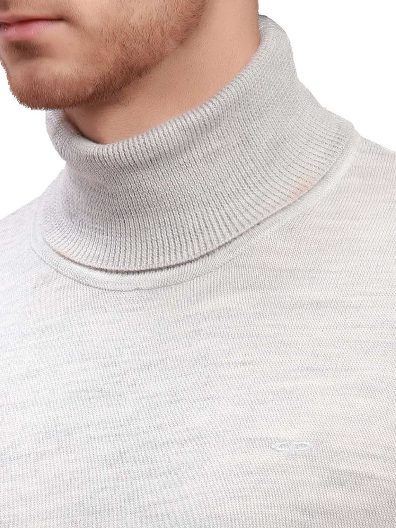 ColorPlus Light Grey Tailored Fit High Neck Sweater