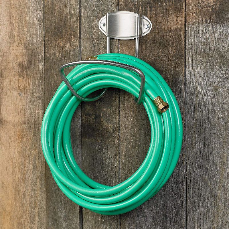 Liberty Garden Stainless Steel Industrial Strength Garden Water Hose Hanger, Holds 175 Fee of 5/8 Hose