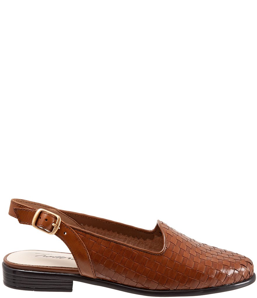 Trotters Lena Woven Leather Slingback Flats