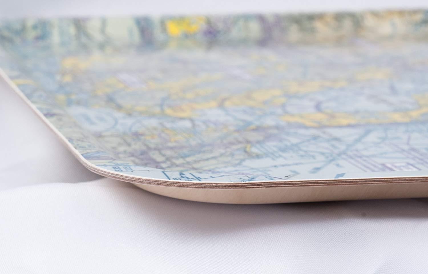 Trays4Us San Francisco Aviation Chart Birch Wood Veneer 16x12 inches (Large) TV/Serving Map Tray - 100+ Different Designs
