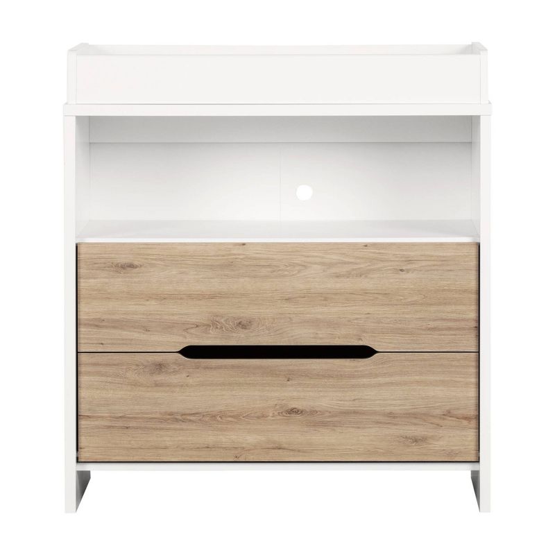 Cookie Changing Table - Pure White and Rustic Oak - South Shore