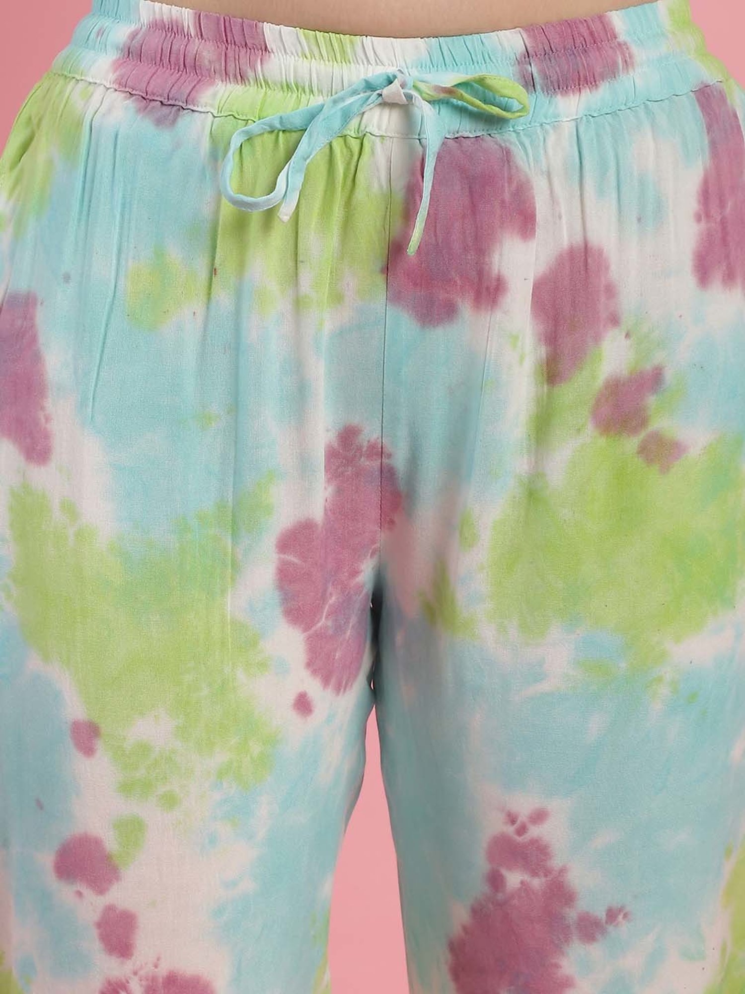 Prakrti Multicolored Tie & Dye Top Capri Set
