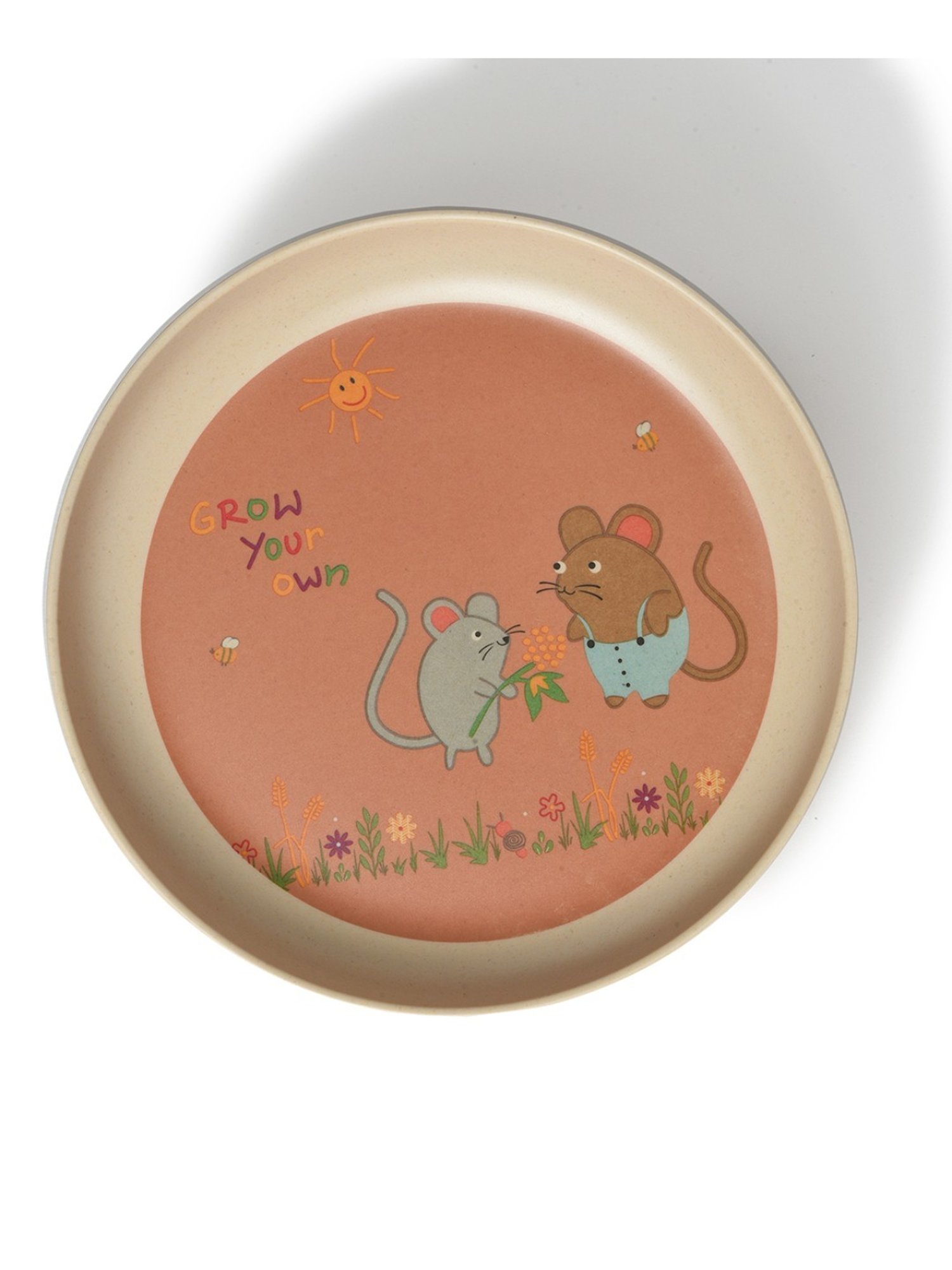 MiArcus Printed Brown Melamine Kids Dinner Set