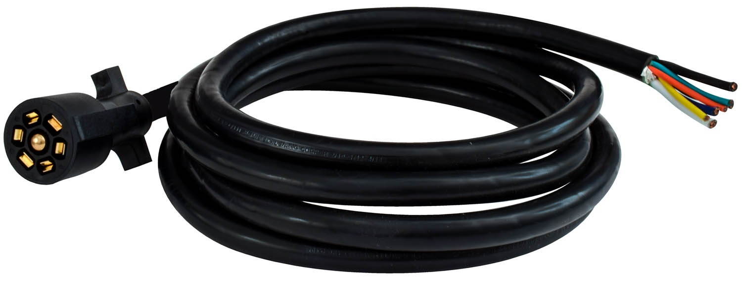 mighty cord a10-7w10 10' 7-way trailer cord (bulk)
