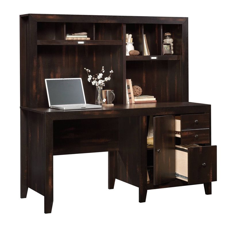 Dakota Pass Computer Desk with Hutch Light Brown - Sauder