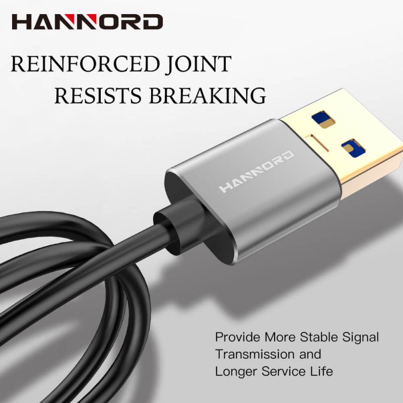 Hannord USB 3.0 Extension Cable Type A Male to Female Extension Cord High Data Transfer Compatible with USB Keyboard,Flash Drive, Hard Drive - 3.3ft.