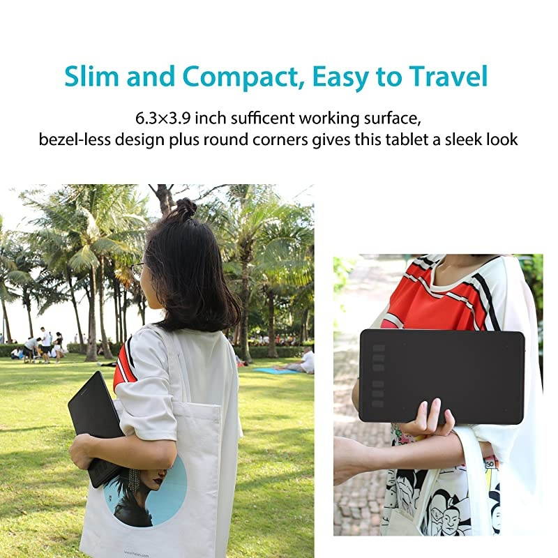 Inspiroy H640P Graphics Drawing Tablet Android Support with Battery-Free Stylus and 8192 Pressure Sensitivity