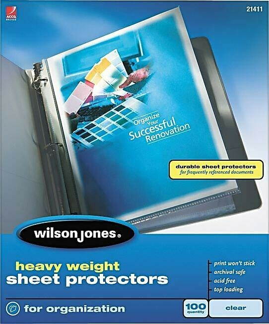 Wilson Jones Top-Loading Sheet Protectors, Heavy WLJ21413