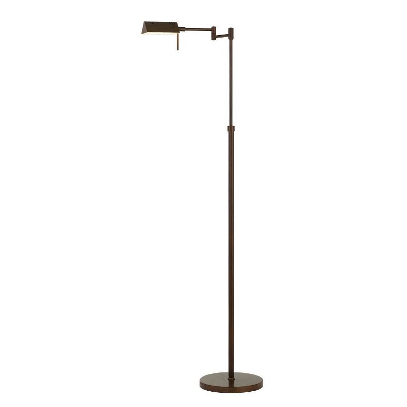 45" x 61" Adjustable Metal Clemson Pharmacy Swing Arm Floor Lamp (Includes LED Light Bulb) Rust - Cal Lighting