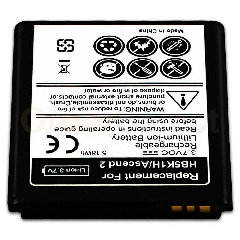 New Battery 1400mAh Battery 3.7V for Huawei HB5K1H M865 C8650, Ascend 2, Sonic