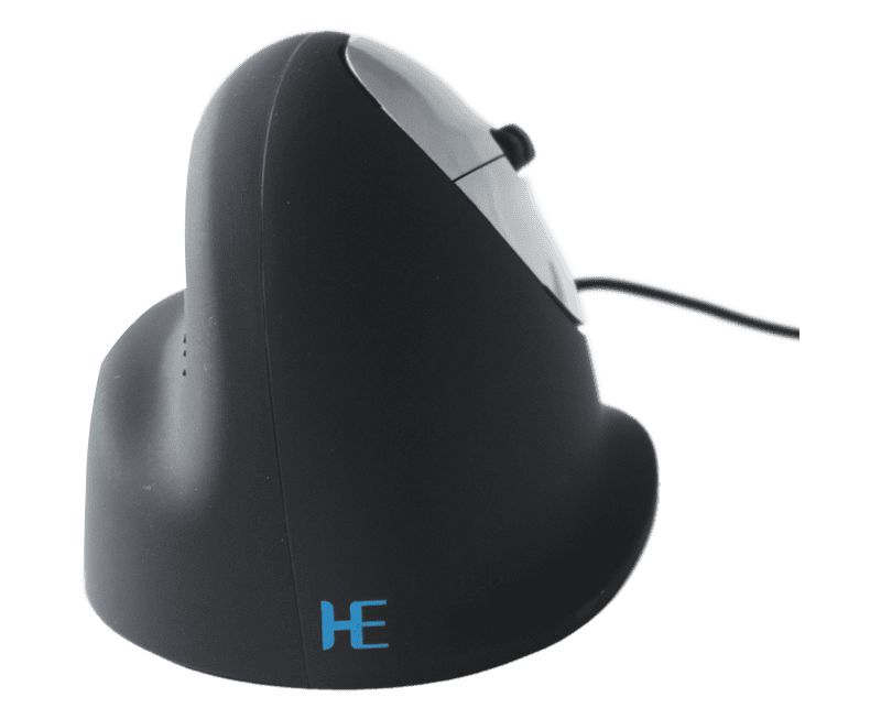 R-Go Tools Wired Vertical Ergonomic Mouse, Medium, Right Hand, Black - Optical - Cable - Silver, Black - USB 2.0 - 3400 dpi - Scroll Wheel