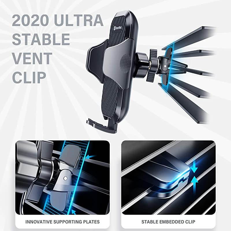 Car Phone Mount [2021 Upgraded Clip] Universal Air Vent Cell Phone Holder for Car [Thick Case Friendly] Compatible with iPhone 12 11 Pro Max SE XS XR 8 7 Galaxy S20 S10 S9 Note 20 10 &All