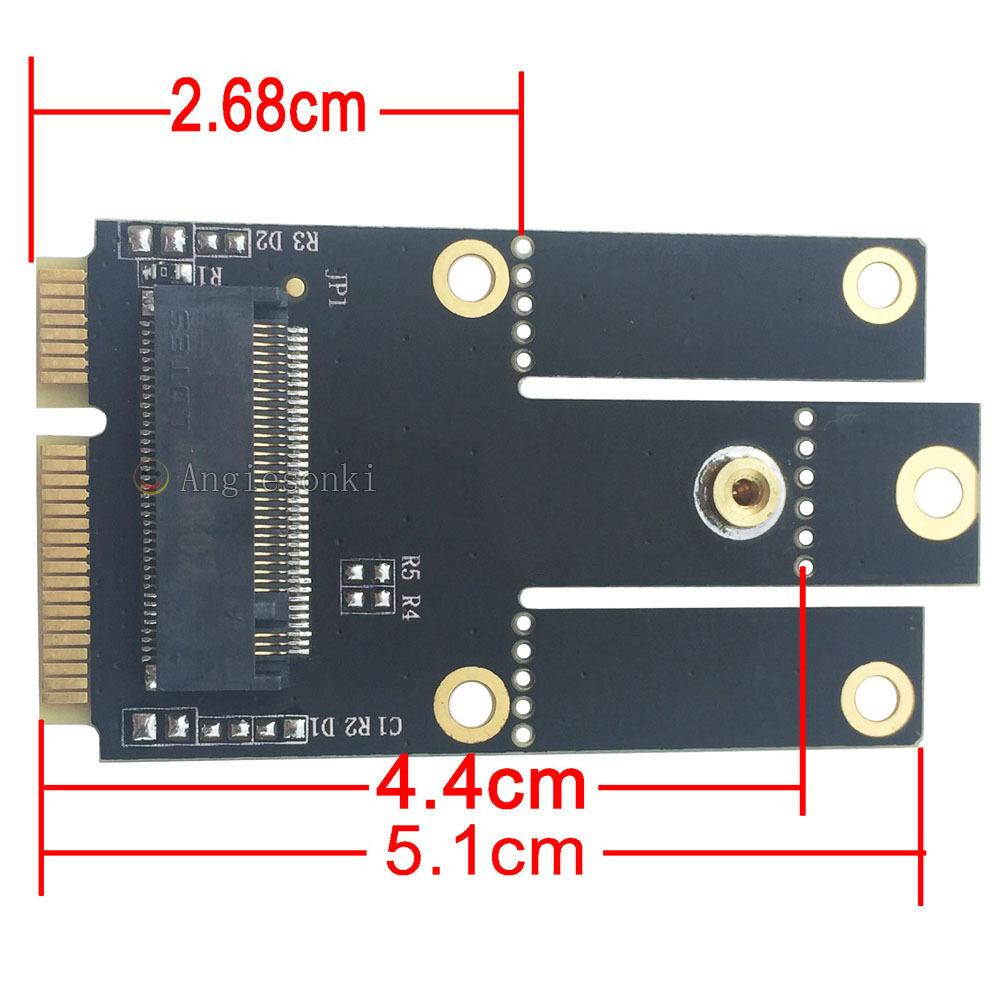 M.2 (NGFF) WIFI WLAN Card Module to Mini PCI-E Express Adapter Converter& IPEX4 TO IPEX1 Antenna 2pcs for Intel 7260 3160 8260