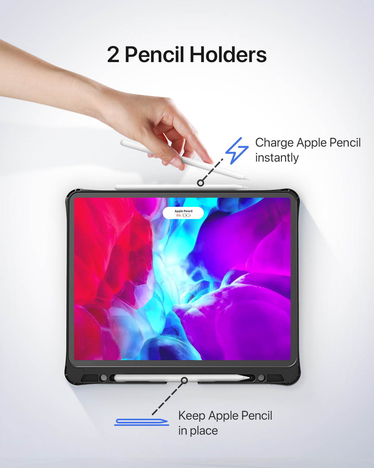 Inateck Backlit Keyboard Case for iPad Pro 12.9 2020/2018, with Kickstand and Pencil Holder, detachable