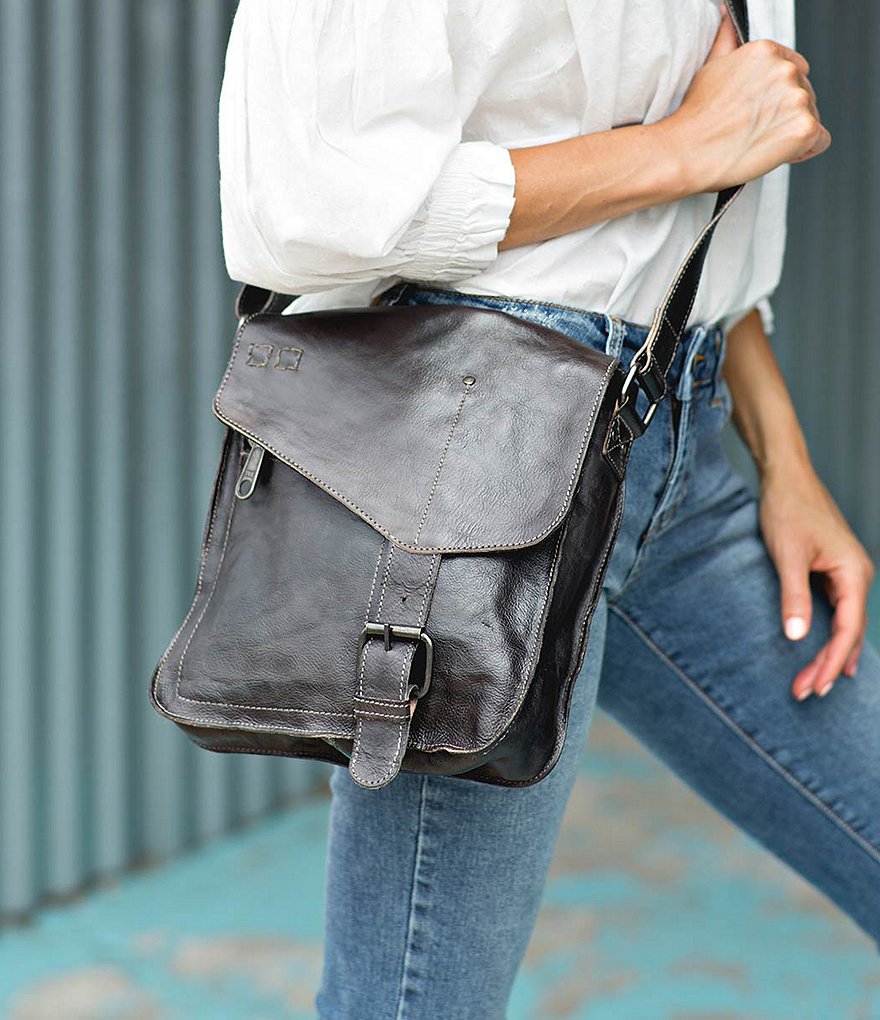 Bed Stu Venice Beach Buckle Weathered Leather Crossbody Bag