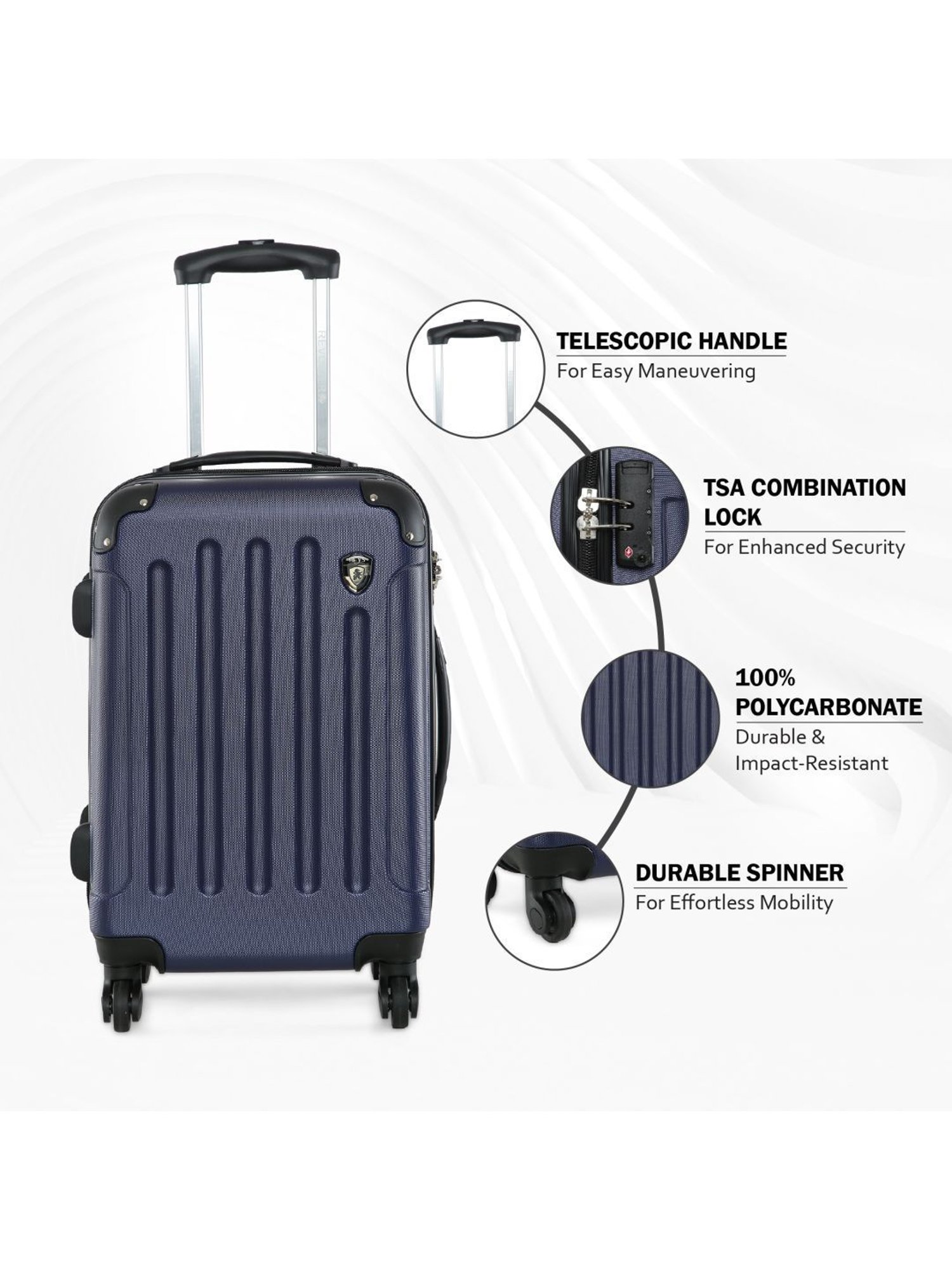 HEYS Revolver Cobalt Textured Hard Cabin Trolley Bag -21 cm