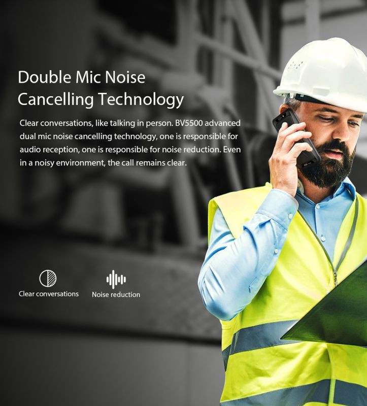 BV5500 IP68 Waterproof Mobile Phone Dual SIM Rugged Smartphone MTK6580P 3GB+16GB 5.5" 18:9 Screen 4400mAh Android 8.1