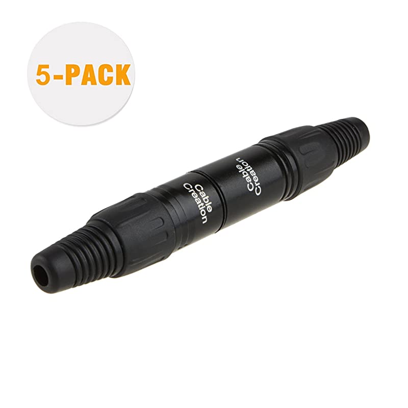 5Pair XLR 3 Pin MaleFemale Audio Mic Microphone Connector Black Housing