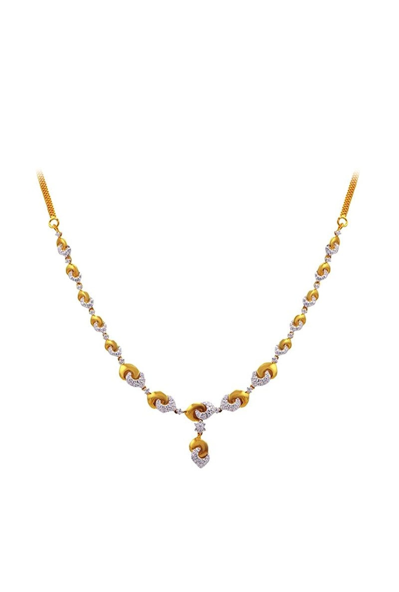 Mia by Tanishq 14 Karat Yellow Gold Two to Tango Diamond Necklace