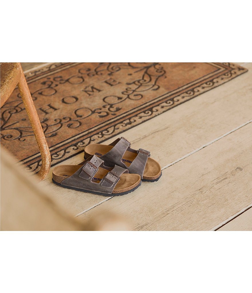 Birkenstock Arizona Men's Oiled Leather Soft Footbed Slip On Sandals