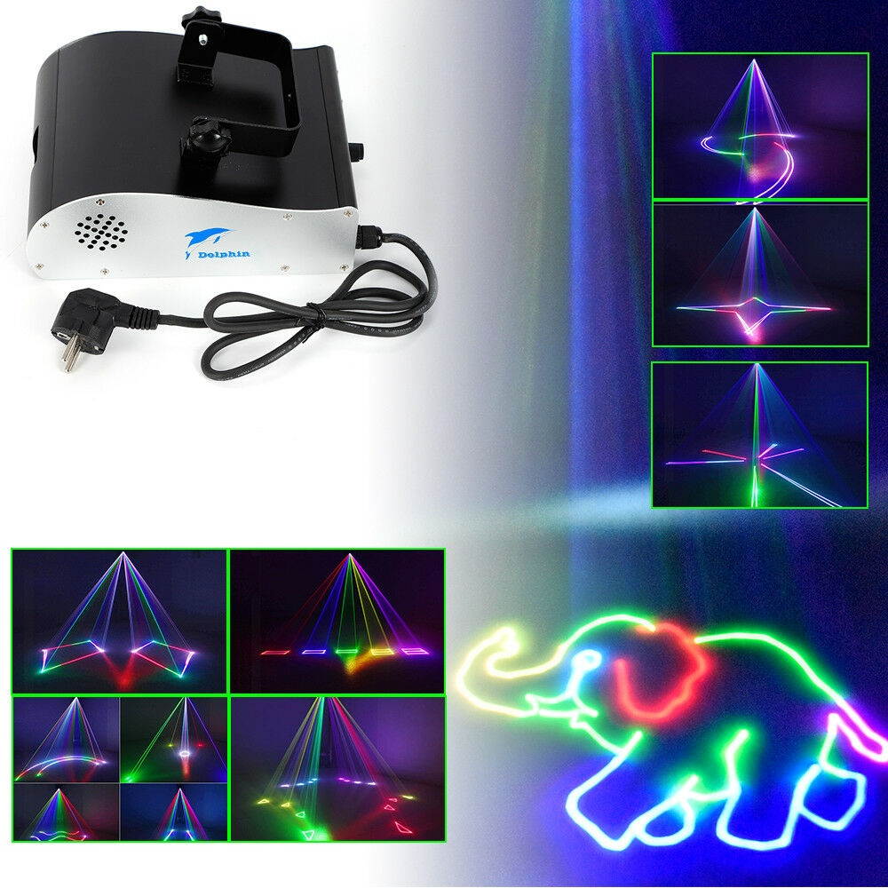 1W RGBW DMX Full Color LOGO Animation Laser Light DJ Stage Effect 1 Watt 1000mW