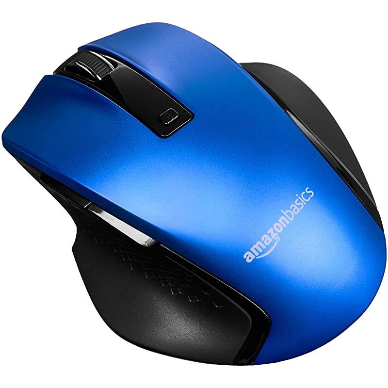 Compact Ergonomic Wireless PC Mouse with Fast Scrolling Blue