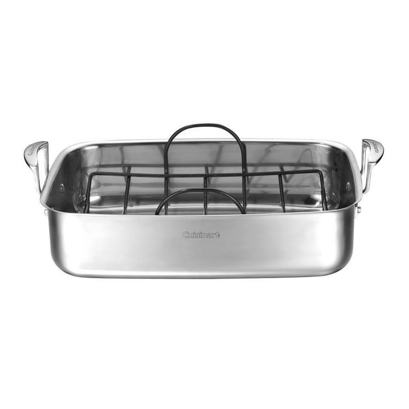T-fal Simply Cook Nonstick Cookware, Roaster with Rack, 15", Gray