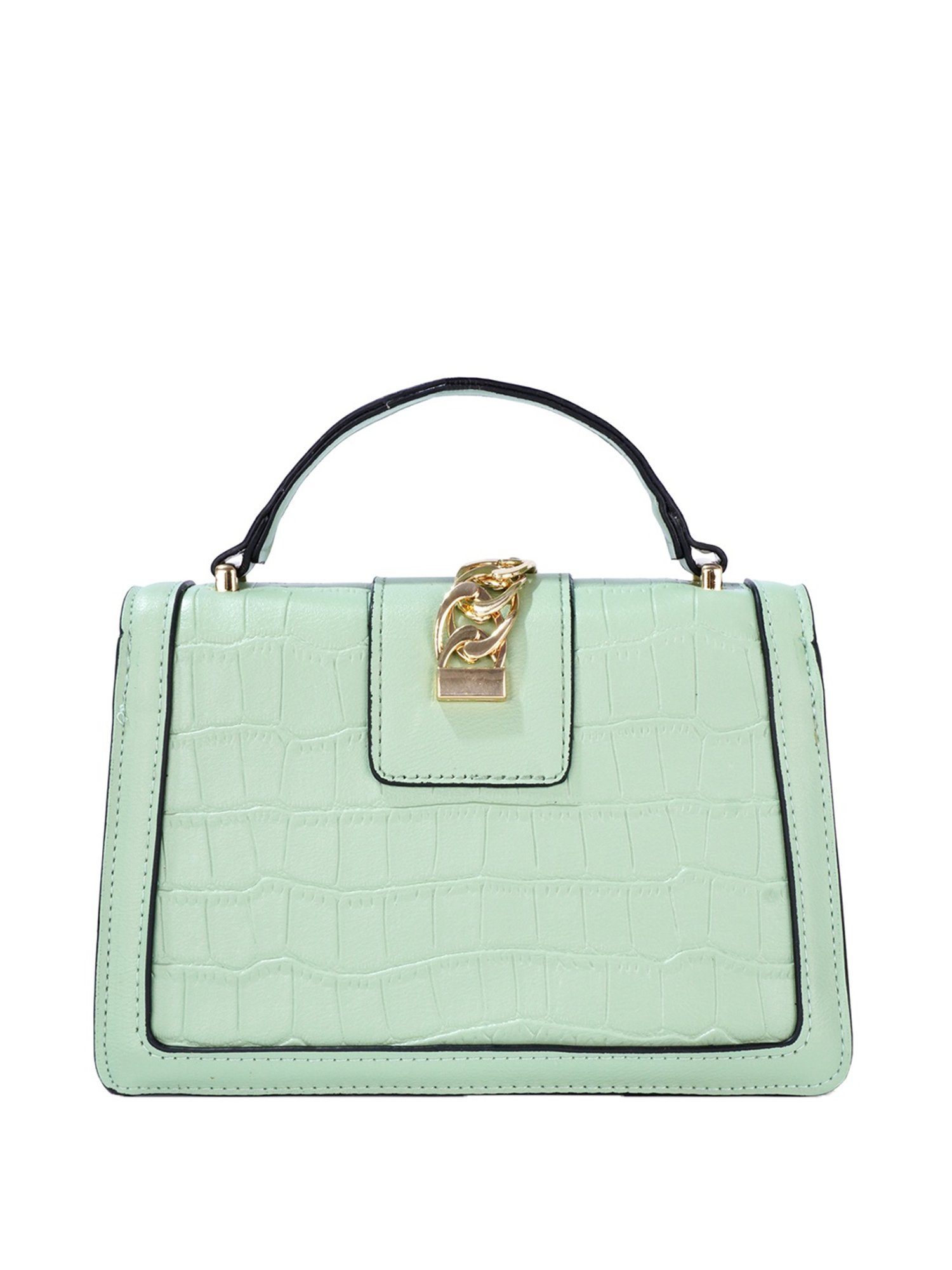 Luvoksi Green Textured Medium Satchel Handbag