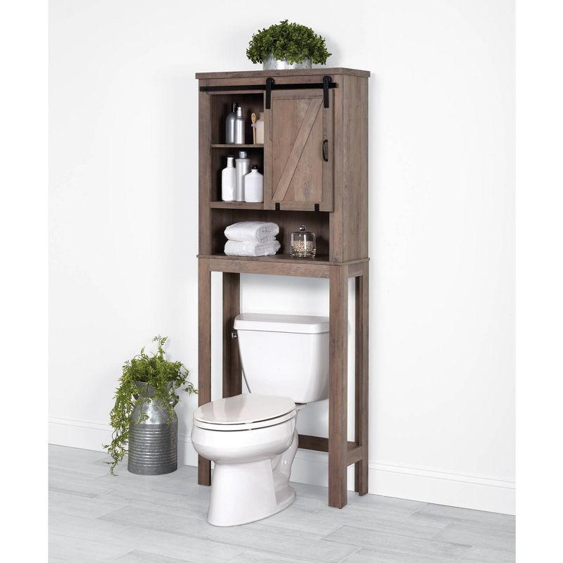 Barn Door Over the Toilet Spacesaver Gray - Zenna Home