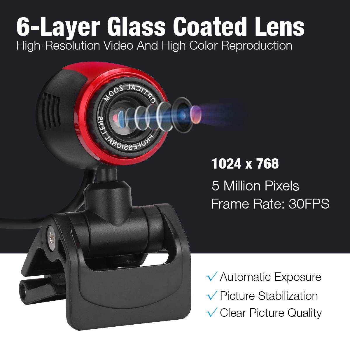 USB 2.0 HD Webcam Camera Autofocus with Noise Reduction Microphone Rotatable Computer Camera for PC Computer Laptop