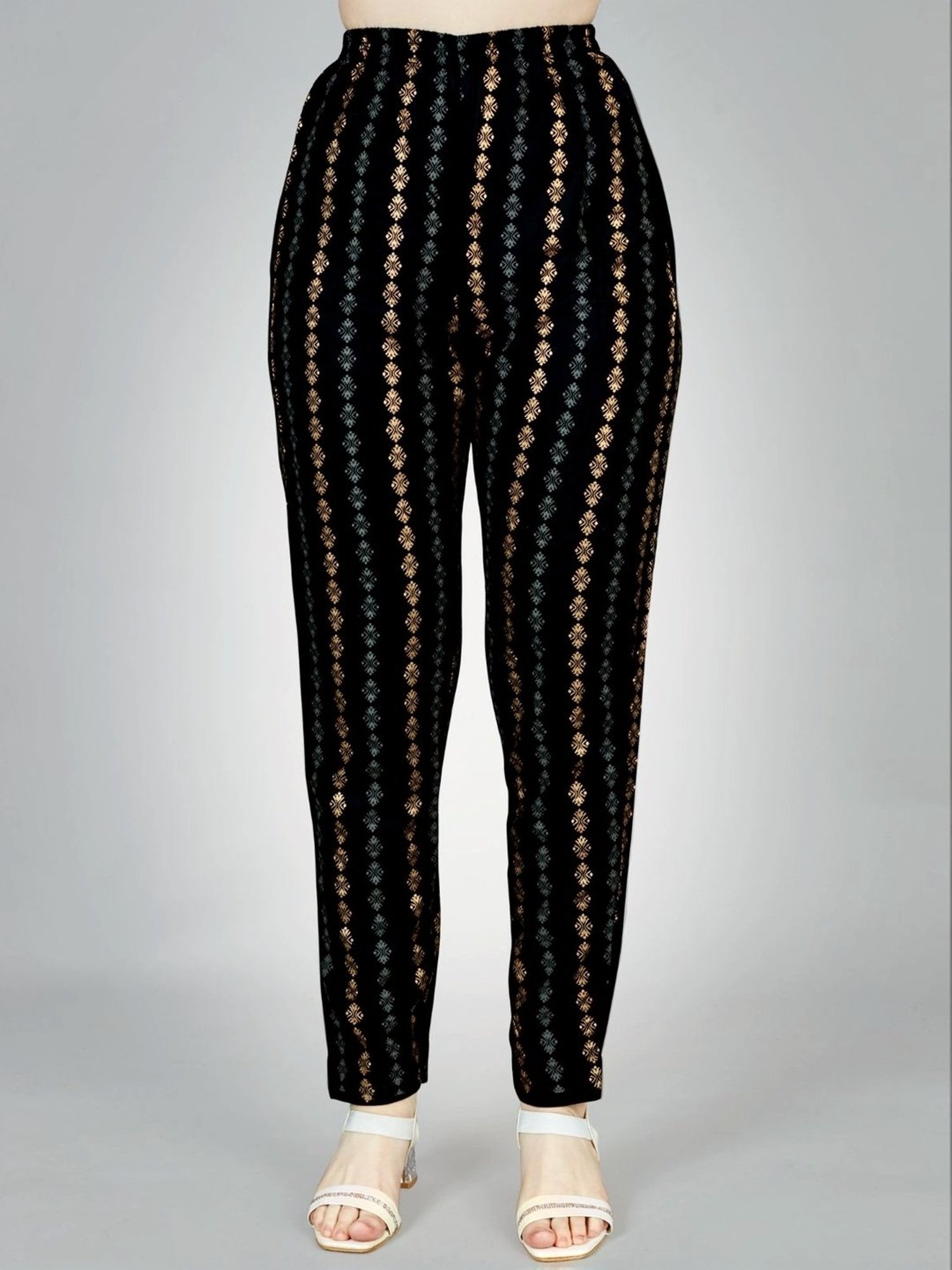 Odette Black Printed Kurta Pant Set