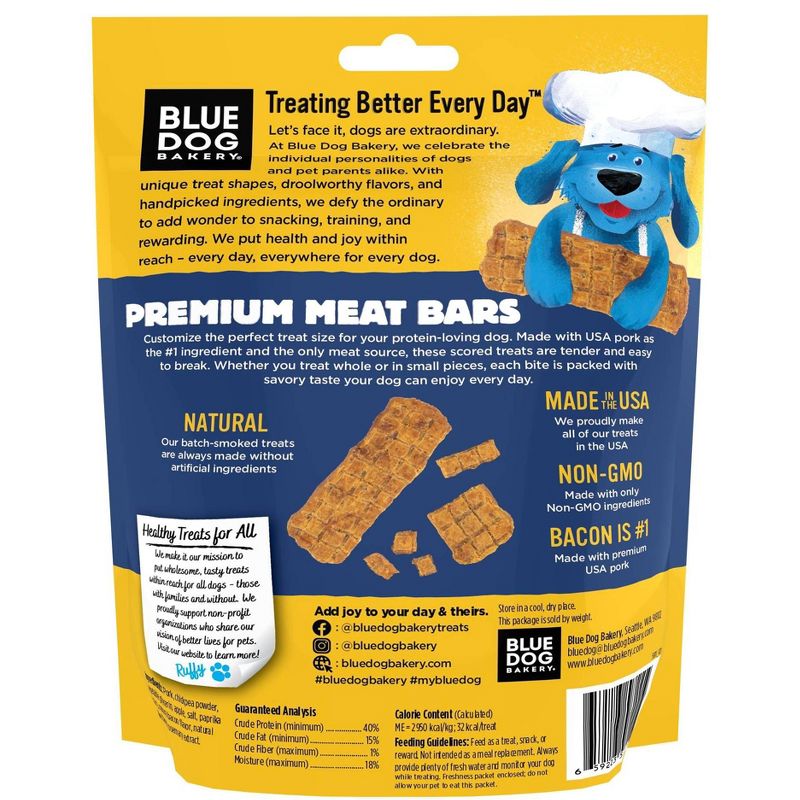 Blue Dog Bakery Protein Bar Bacon Dog Treats - 5oz
