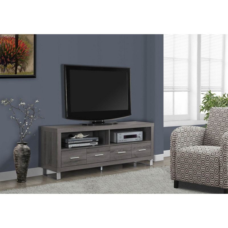 Monarch 60" Entertainment Center TV Stand, Dark Taupe & 2 Pc. Nesting End Tables