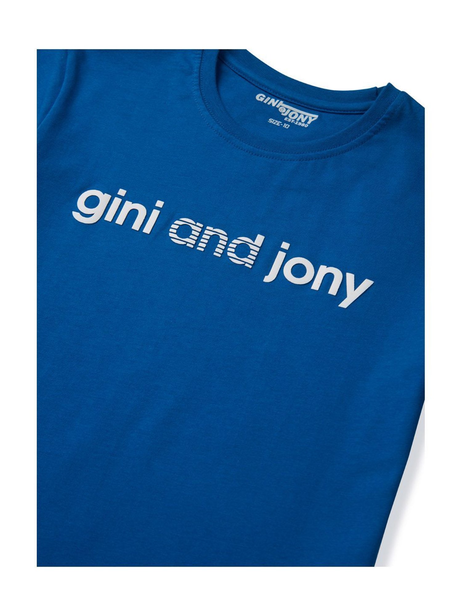 Gini & Jony Kids Royal Blue Printed T-Shirt