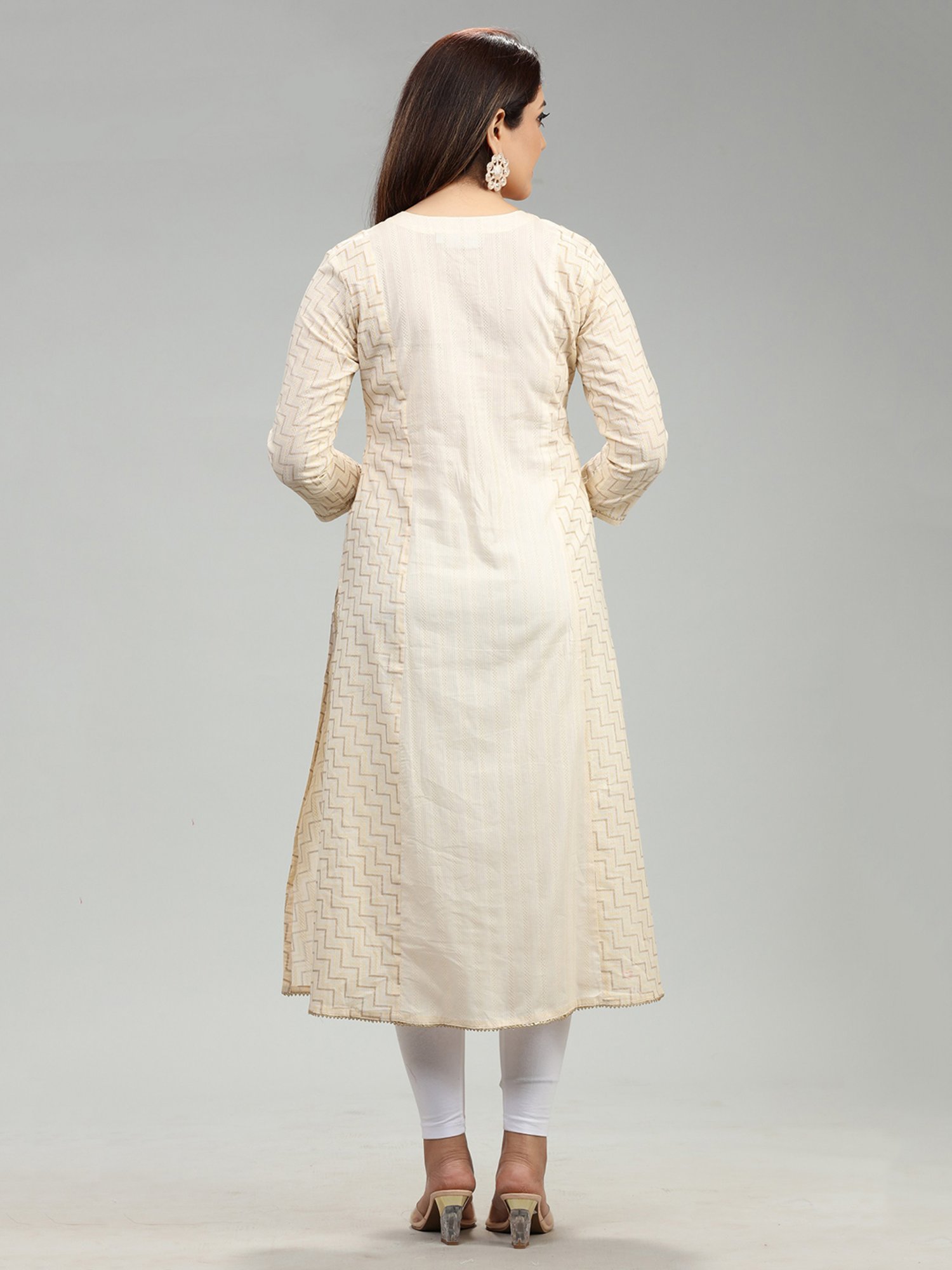 Cotton Culture Beige Embroidered Straight Kurta