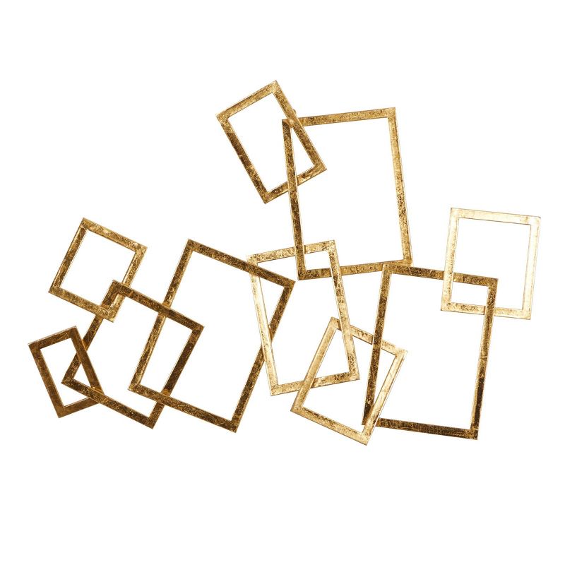 30" x 22" Abstract Rectangular Metal Wall Decor Gold - CosmoLiving by Cosmopolitan