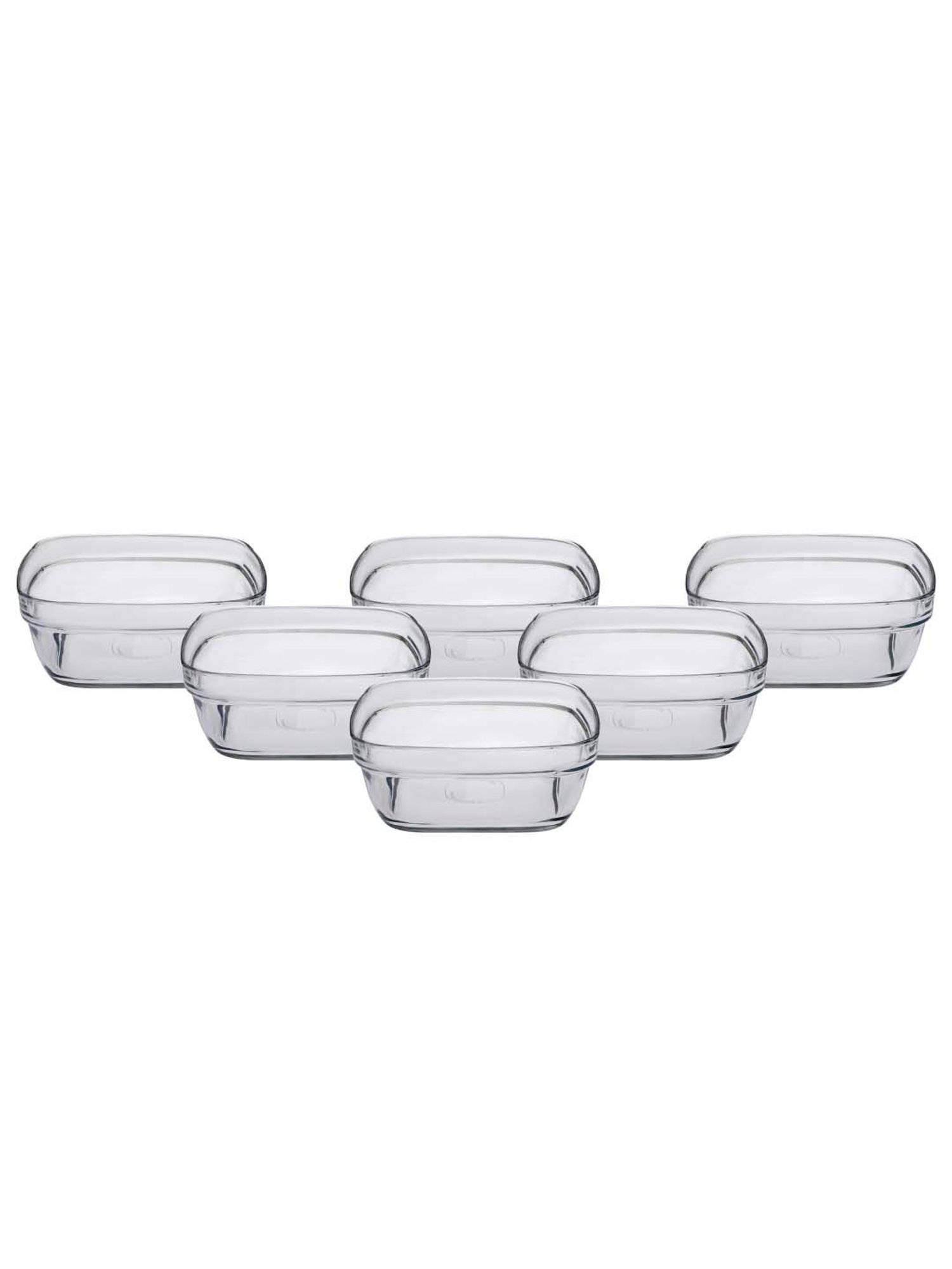 Duralex 'Lys' Transparent Glass 9 cm Square Serving Bowl (0.15 L) - Set of 6