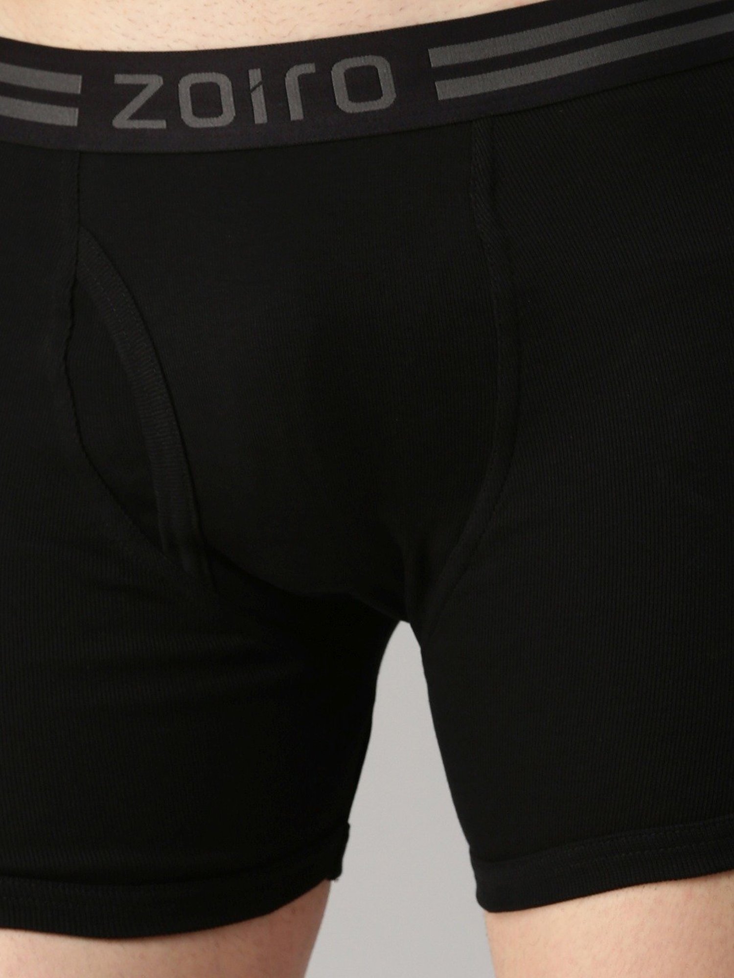 Zoiro Dark Denim & Dark Black Cotton Regular Fit Trunks - Pack Of 2