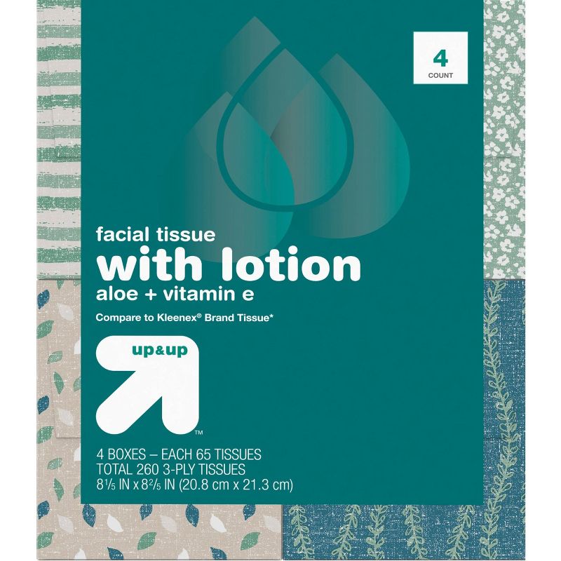 Facial Tissue with Lotion - 4pk/65ct - up & up™