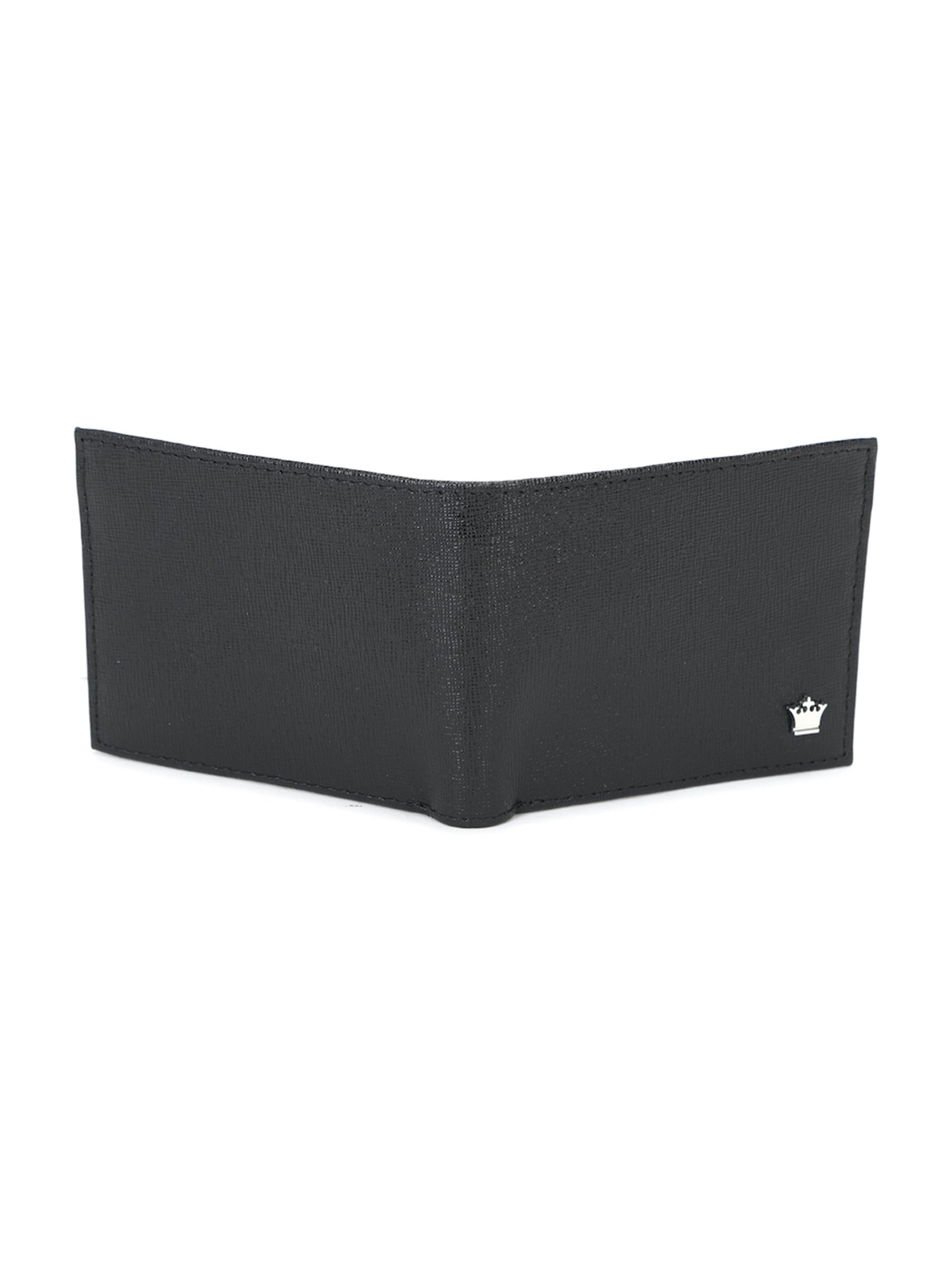 Louis Philippe Black Textured Leather Bi-Fold Wallet for Men