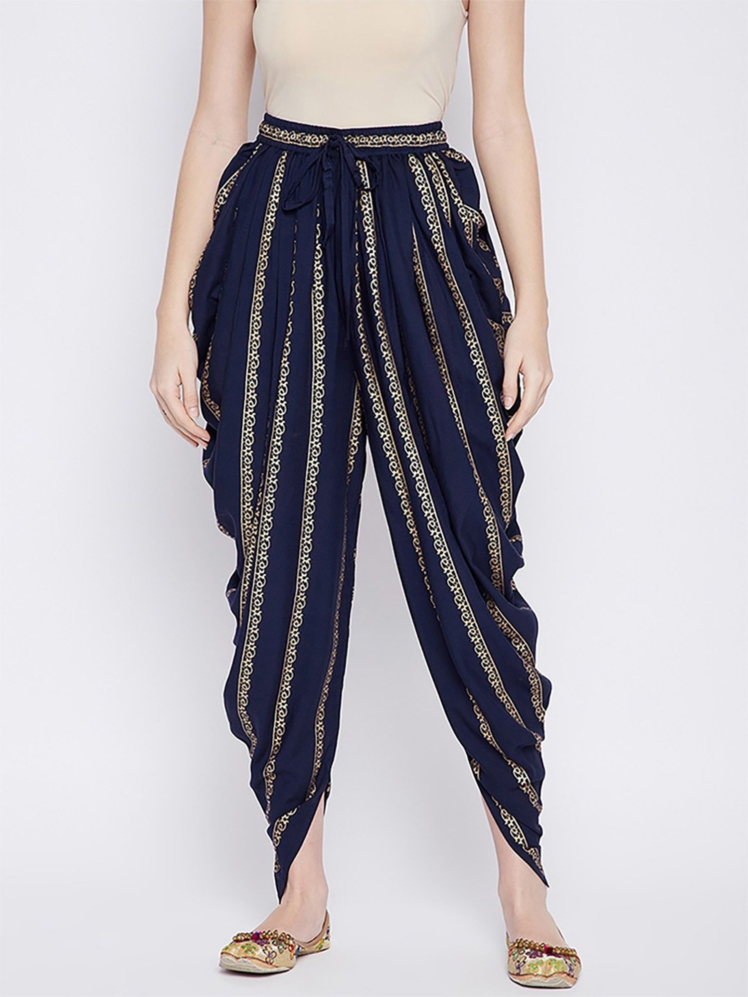 Castle Navy Printed Dhoti Pants