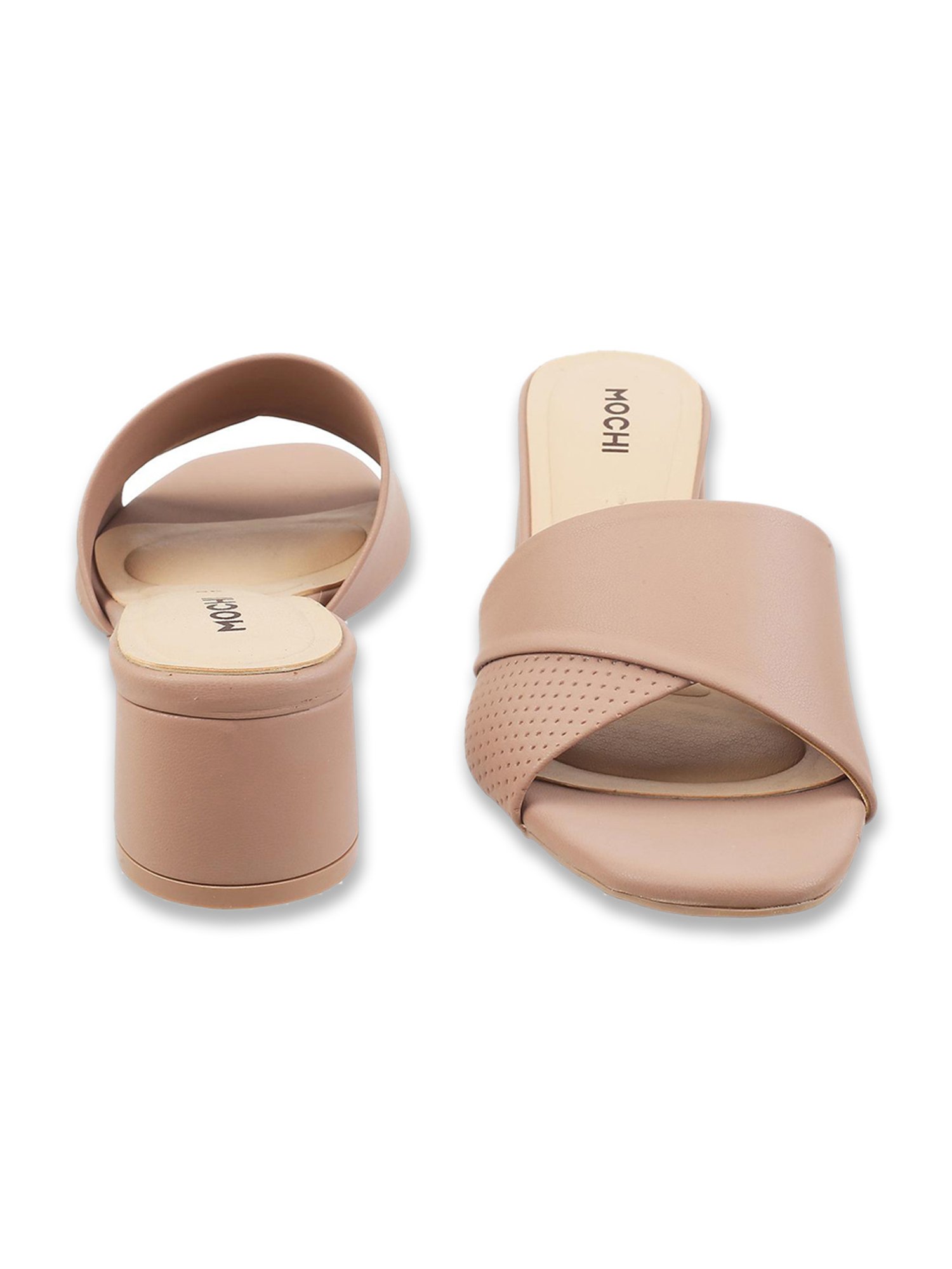 Mochi Women's Beige Casual Sandals
