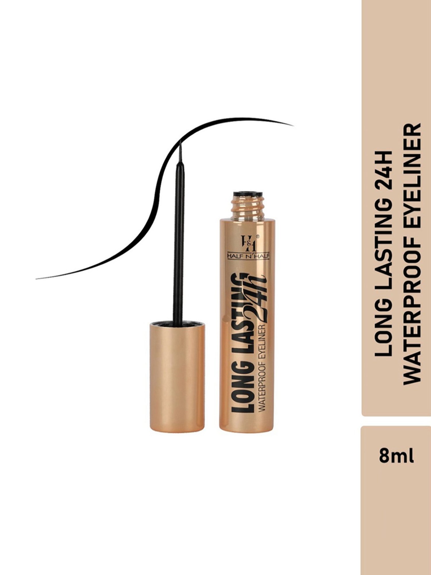 Half N Half Long Lasting 24H Waterproof Eyeliner Black - 8 ml
