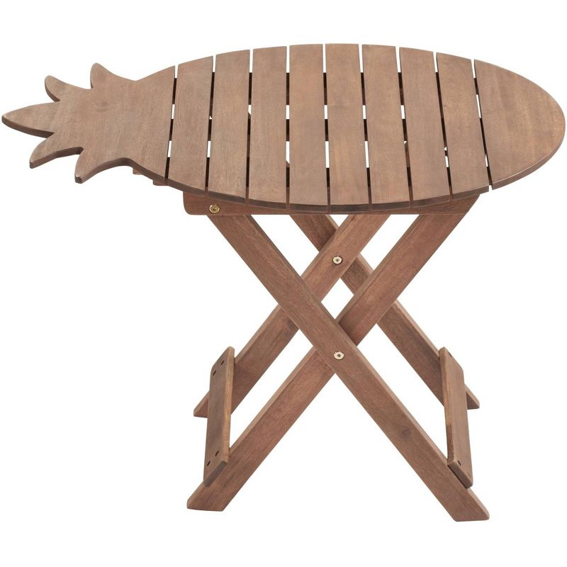 Teal Island Designs Monterey Pineapple Natural Wood Outdoor Folding Table