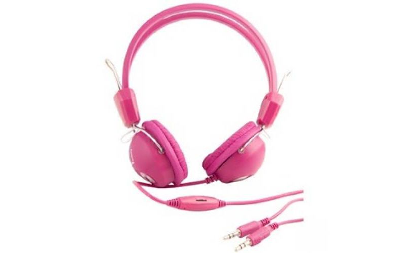 Urban Factory Crazy MHD06UF Headset - Stereo - Wired - 32 Ohm - 20 Hz - 20 kHz - Over-the-head - Binaural - Ear-cup - 6.07 ft Cable - Pink