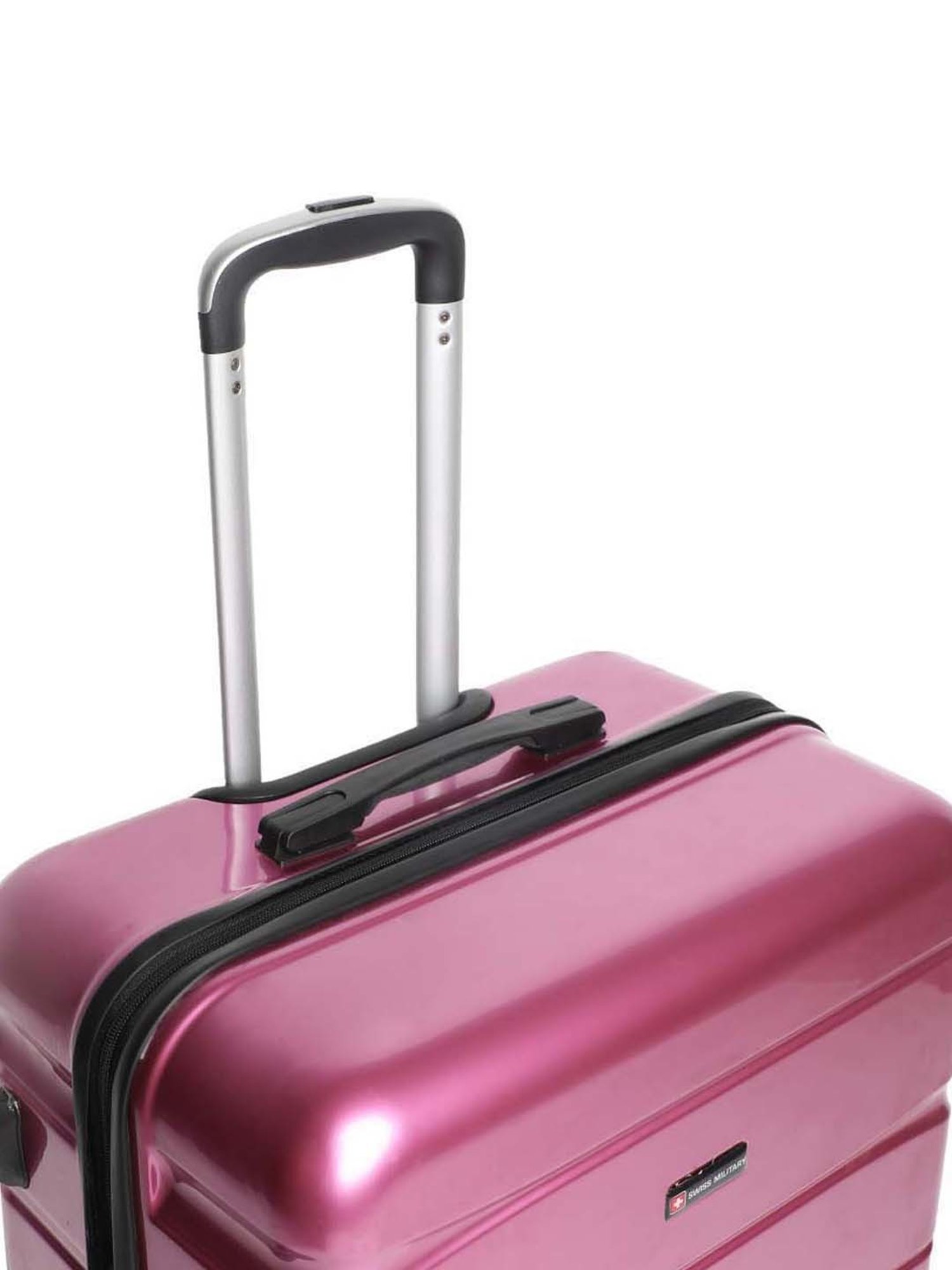 Swiss Military Jenny Purple Striped Hard Medium Trolley Bag - 45 cm