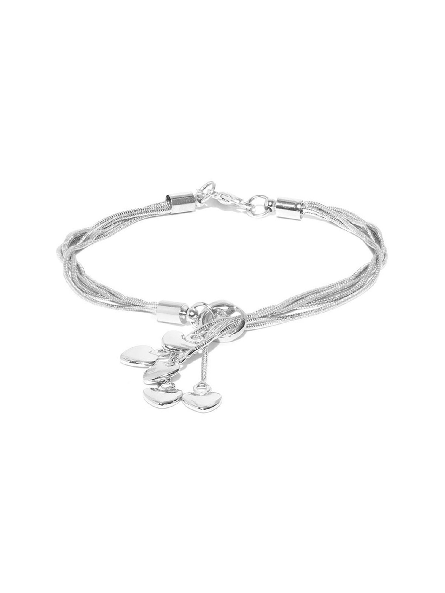 YouBella Women Silver-Plated Multistrand Charms Bracelet
